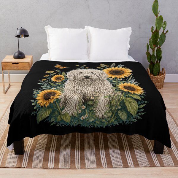 Item preview, Komondor With Sunflower Cottagecore Art Dog Owner designed and sold by TerryConnells.