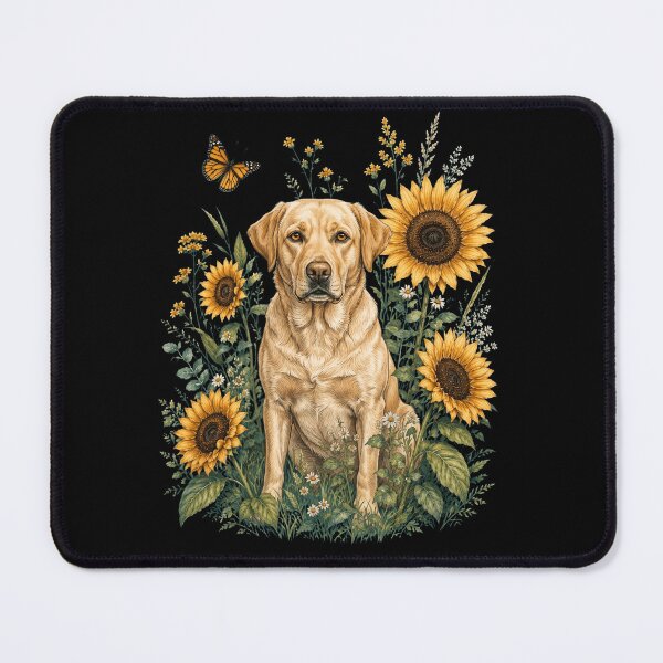 Item preview, Labrador Retriever With Sunflower Cottagecore Art Dog Owner designed and sold by TerryConnells.
