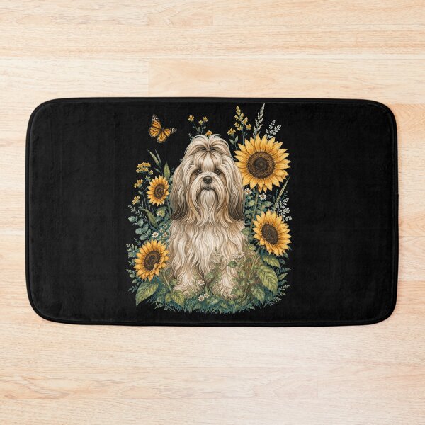 Item preview, Lhasa Apso With Sunflower Cottagecore Art Dog Owner designed and sold by TerryConnells.