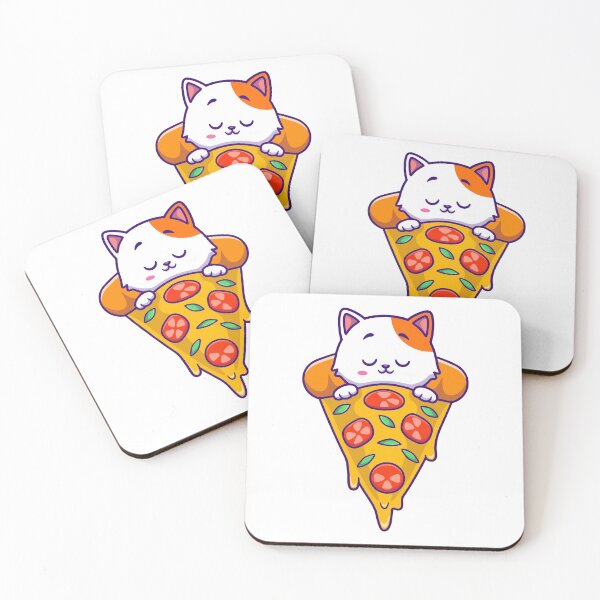 Item preview, Cute Cat Sleeping on Pizza Slice Cartoon designed and sold by achristiaf.