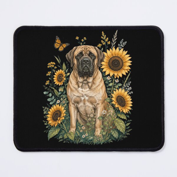 Item preview, Mastiff With Sunflower Cottagecore Art Dog Owner designed and sold by TerryConnells.