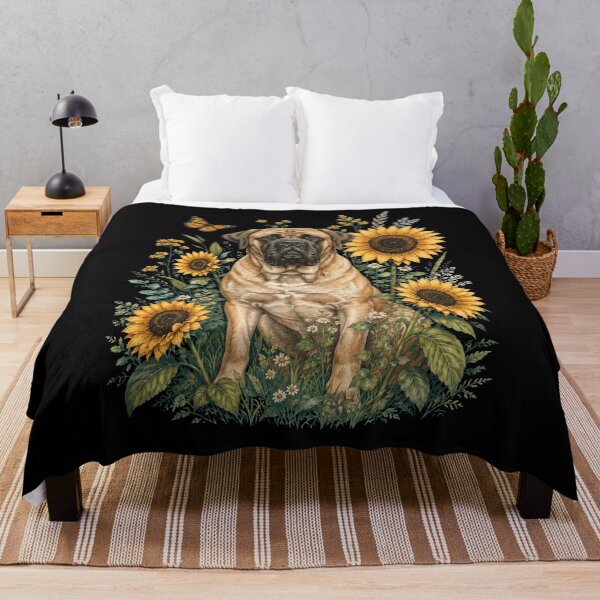 Item preview, Mastiff With Sunflower Cottagecore Art Dog Owner designed and sold by TerryConnells.