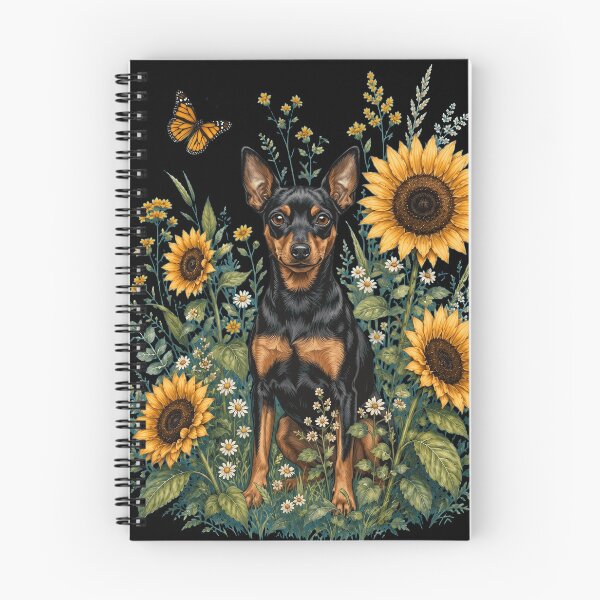 Item preview, Miniature Pinscher With Sunflower Cottagecore Art Dog Owner designed and sold by TerryConnells.