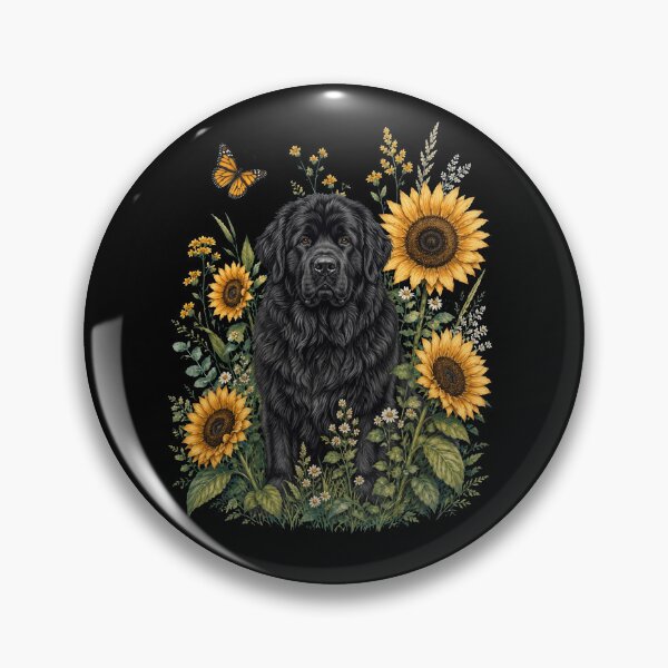Item preview, Newfoundland With Sunflower Cottagecore Art Dog Owner designed and sold by TerryConnells.