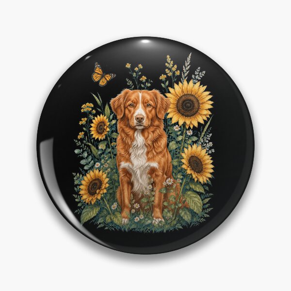 Item preview, Nova Scotia Duck Tolling Retriever With Sunflower Cottagecore Art Dog Owner designed and sold by TerryConnells.