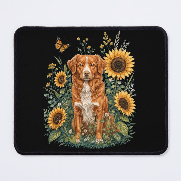 Item preview, Nova Scotia Duck Tolling Retriever With Sunflower Cottagecore Art Dog Owner designed and sold by TerryConnells.