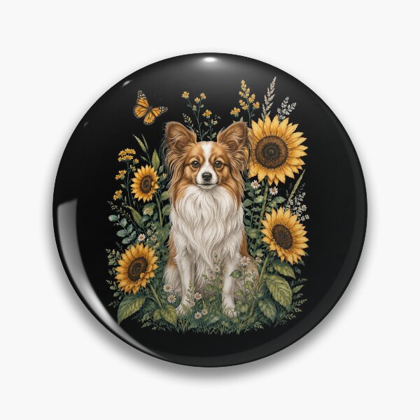 Artikelvorschau, Papillon mit Sonnenblume Cottagecore-Kunst Hundebesitzer entworfen und verkauft von TerryConnells.