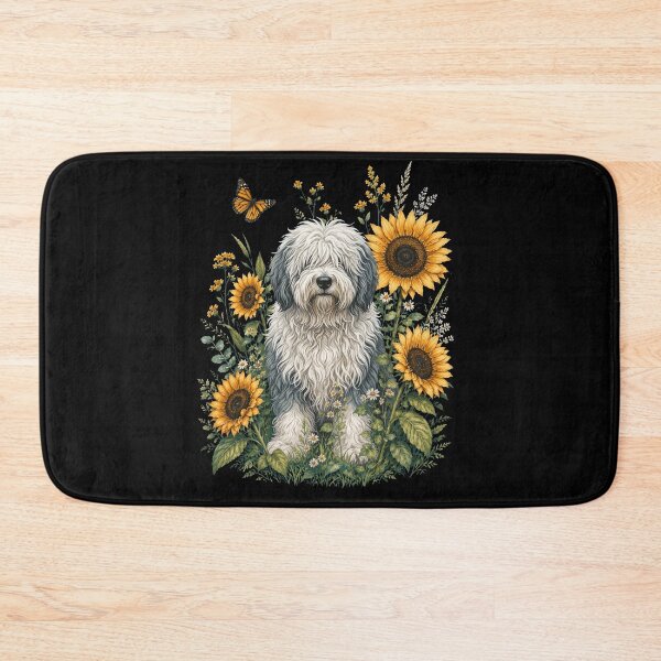 Item preview, Old English Sheepdog With Sunflower Cottagecore Art Dog Owner designed and sold by TerryConnells.