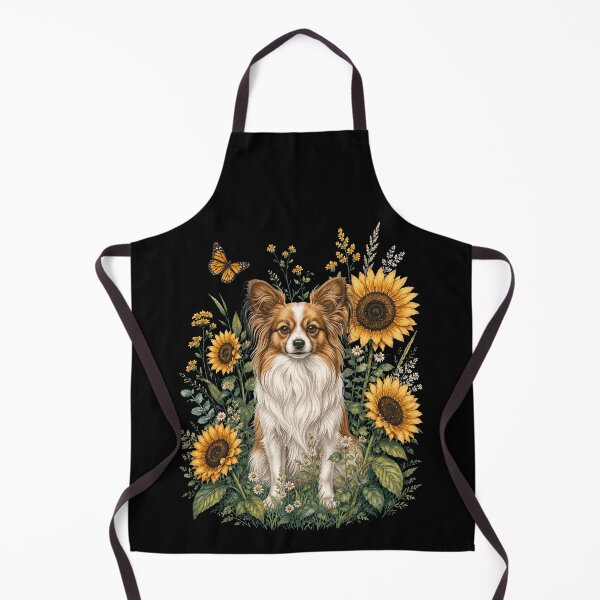 Item preview, Papillon With Sunflower Cottagecore Art Dog Owner designed and sold by TerryConnells.