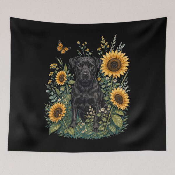 Item preview, Patterdale Terrier With Sunflower Cottagecore Art Dog Owner designed and sold by TerryConnells.