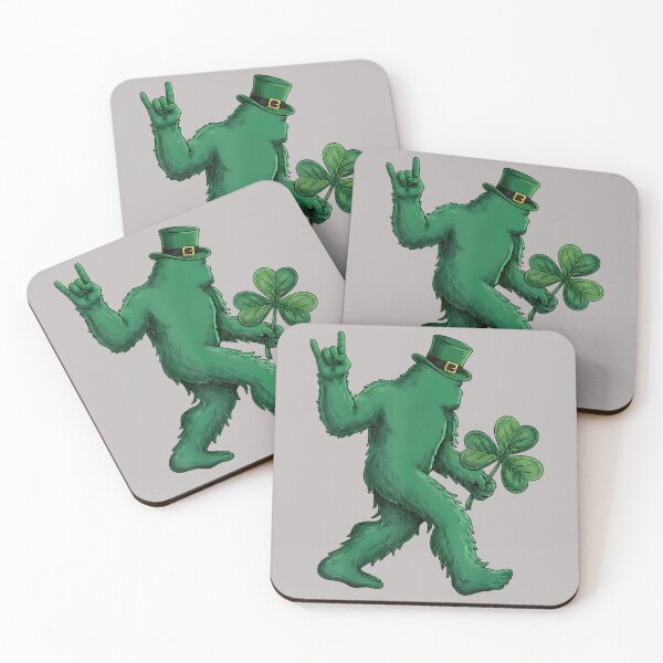 Item preview, St Patricks Day Bigfoot Rock Sasquatch Leprechaun Shamrock designed and sold by mjohnson9.