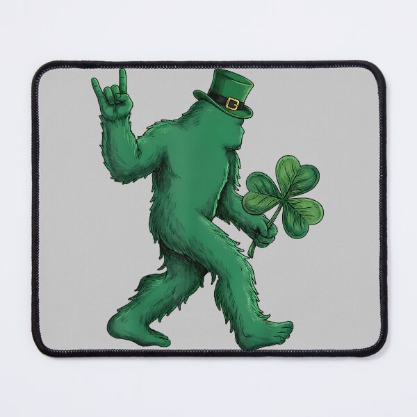 Item preview, St Patricks Day Bigfoot Rock Sasquatch Leprechaun Shamrock designed and sold by mjohnson9.