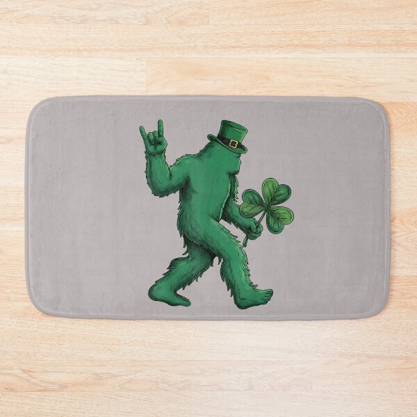 Item preview, St Patricks Day Bigfoot Rock Sasquatch Leprechaun Shamrock designed and sold by mjohnson9.