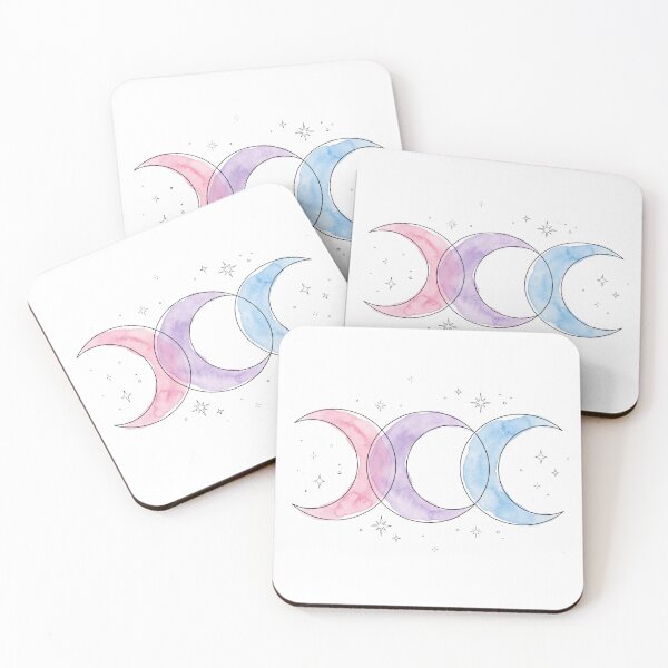 Item preview, Subtle Bisexual Pride Crescent Moons Watercolor designed and sold by ryanguas.