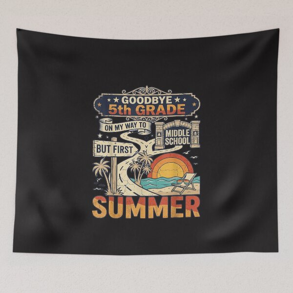 Item preview, Goodbye 5th Grade Middle School Summer Graduation Retro Design designed and sold by kiralynstration.