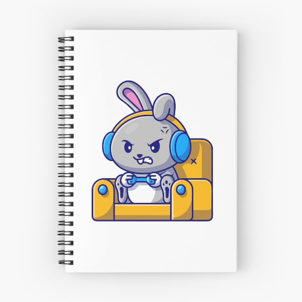 Item preview, Cute Angry Gamer Rabbit in Armchair Cartoon designed and sold by achristiaf.