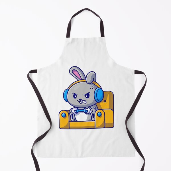 Item preview, Cute Angry Gamer Rabbit in Armchair Cartoon designed and sold by achristiaf.