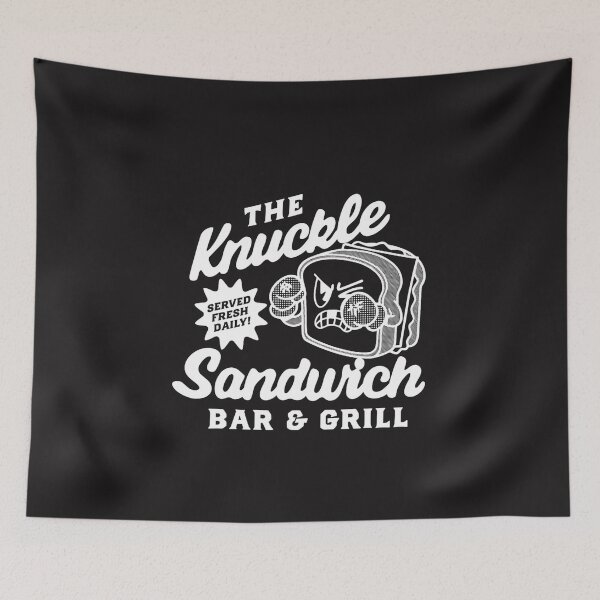 Item preview, Knuckle Sandwich Bar And Grill Funny Retro Fighting Food Design designed and sold by kiralynstration.