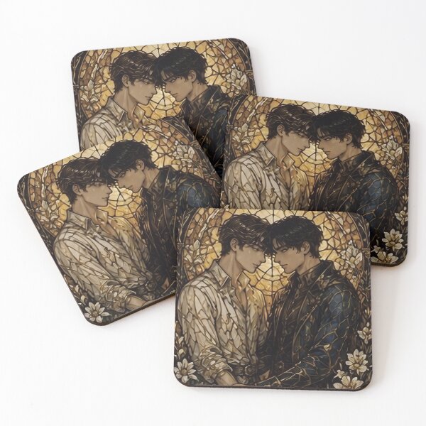 Item preview, Golden Affection: Elegant Stained Glass Men Portrait designed and sold by Soluna Studio.