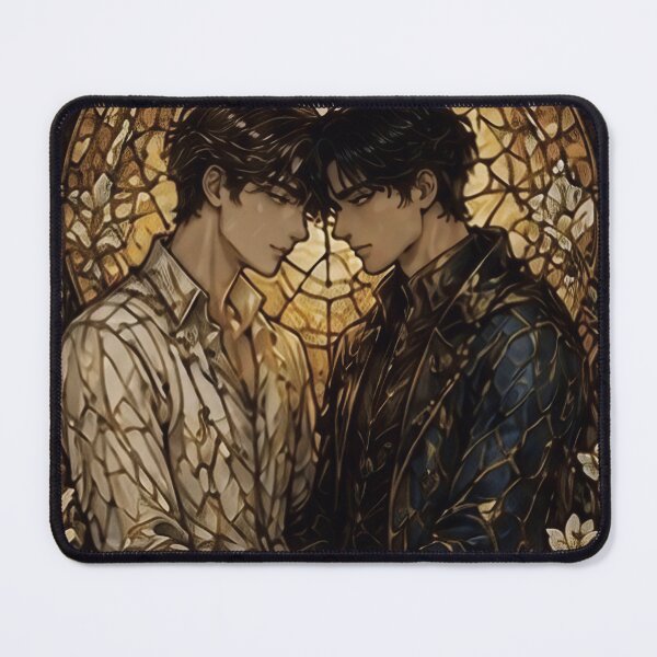 Item preview, Golden Affection: Elegant Stained Glass Men Portrait designed and sold by Soluna Studio.