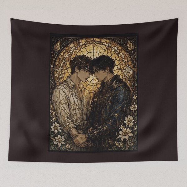 Item preview, Golden Affection: Elegant Stained Glass Men Portrait designed and sold by Soluna Studio.