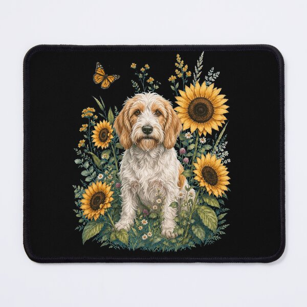 Item preview, Petit Basset Griffon Vendeen With Sunflower Cottagecore Art Dog Owner designed and sold by TerryConnells.