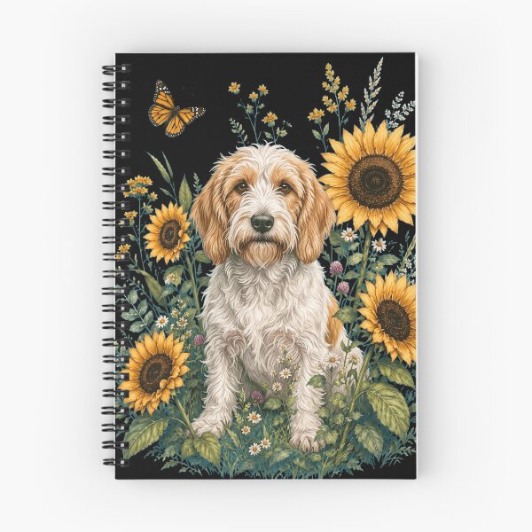 Item preview, Petit Basset Griffon Vendeen With Sunflower Cottagecore Art Dog Owner designed and sold by TerryConnells.