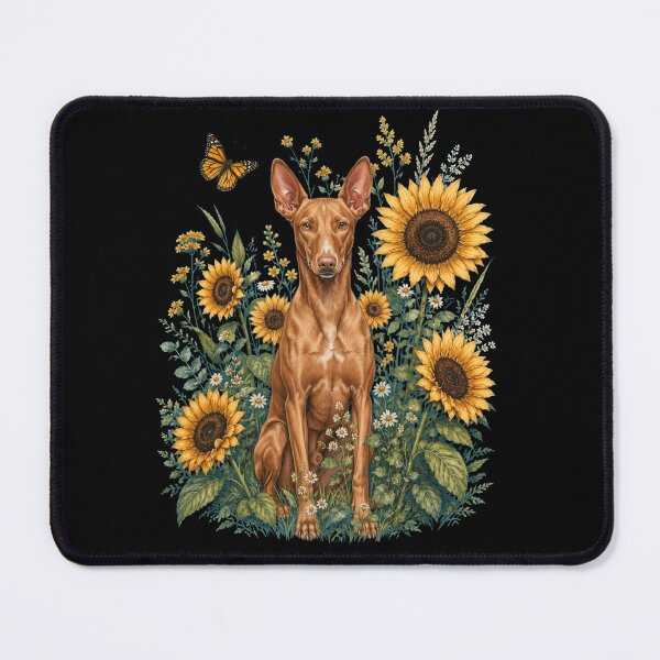 Item preview, Pharaoh Hound With Sunflower Cottagecore Art Dog Owner designed and sold by TerryConnells.