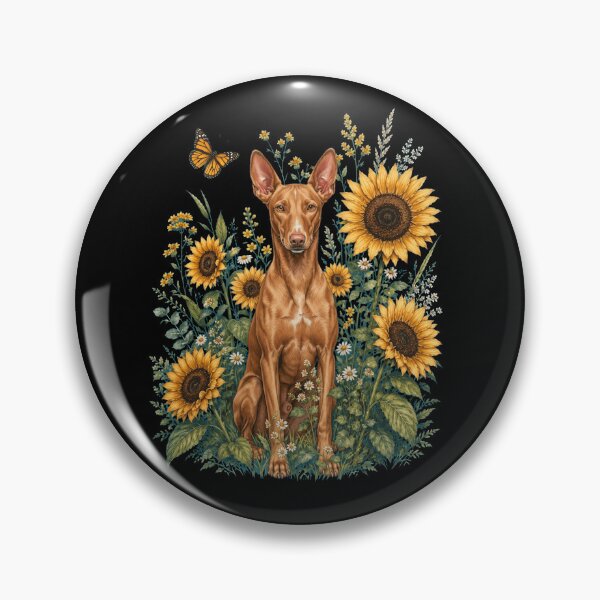 Item preview, Pharaoh Hound With Sunflower Cottagecore Art Dog Owner designed and sold by TerryConnells.