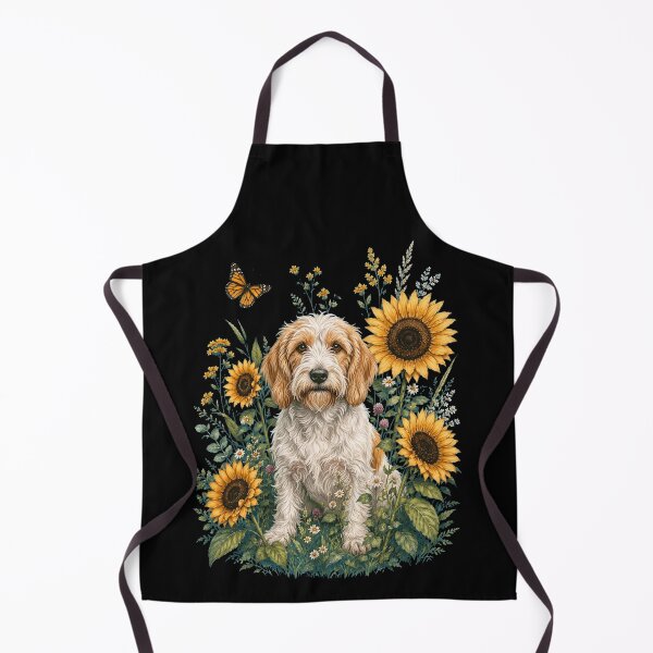 Item preview, Petit Basset Griffon Vendeen With Sunflower Cottagecore Art Dog Owner designed and sold by TerryConnells.
