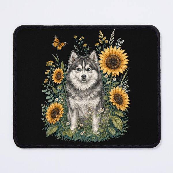 Item preview, Pomsky With Sunflower Cottagecore Art Dog Owner designed and sold by TerryConnells.