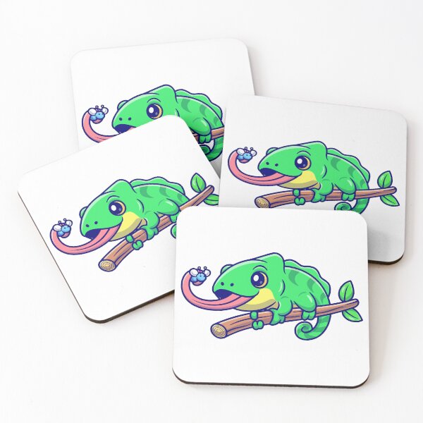 Item preview, Cute Chamelelon Catching Fly Cartoon designed and sold by achristiaf.