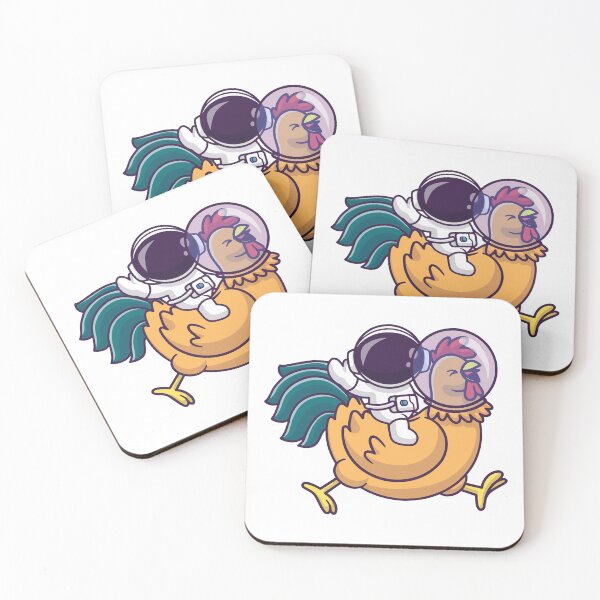 Item preview, Funny Astronaut Riding Giant Chicken Cartoon designed and sold by achristiaf.