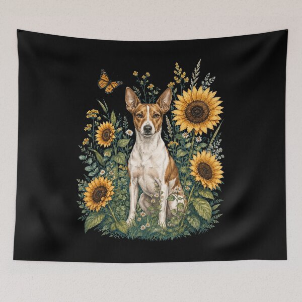 Item preview, Rat Terrier With Sunflower Cottagecore Art Dog Owner designed and sold by TerryConnells.