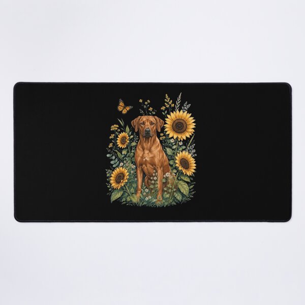 Item preview, Rhodesian Ridgeback With Sunflower Cottagecore Art Dog Owner designed and sold by TerryConnells.