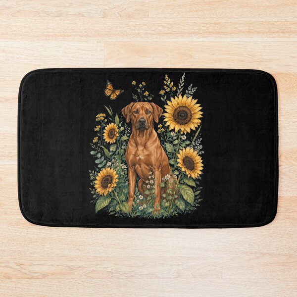 Item preview, Rhodesian Ridgeback With Sunflower Cottagecore Art Dog Owner designed and sold by TerryConnells.