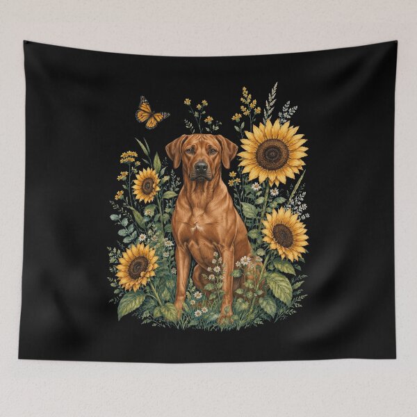 Aperçu de l'œuvre Propriétaire d'un Rhodesian Ridgeback avec un tournesol style cottagecore créée et vendue par TerryConnells.