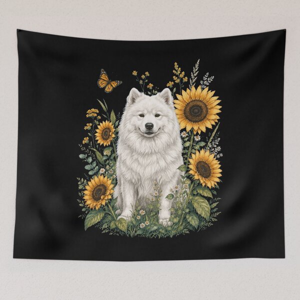 Item preview, Samoyed With Sunflower Cottagecore Art Dog Owner designed and sold by TerryConnells.