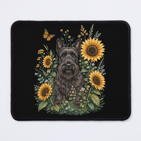 Item preview, Scottish Terrier With Sunflower Cottagecore Art Dog Owner designed and sold by TerryConnells.