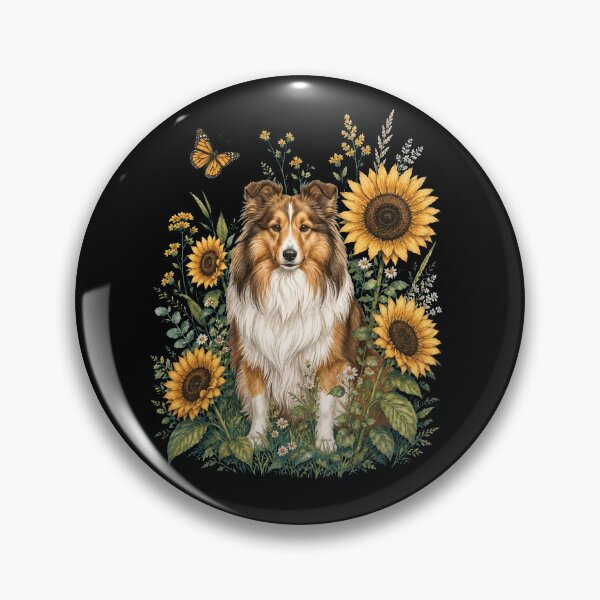 Item preview, Shetland Sheepdog With Sunflower Cottagecore Art Dog Owner designed and sold by TerryConnells.