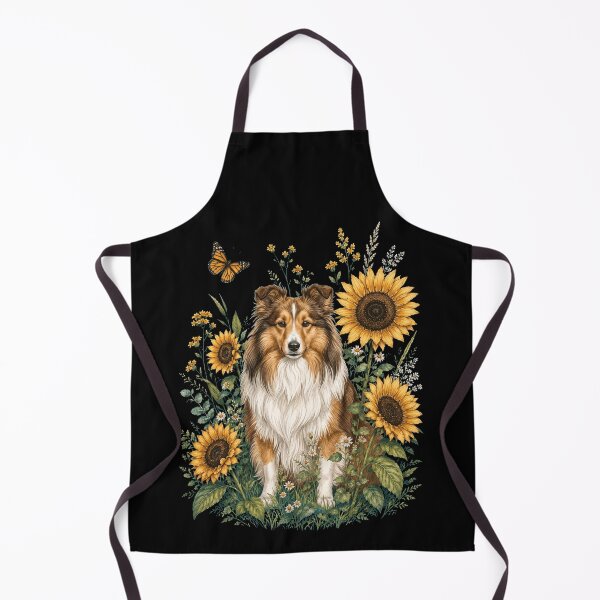 Item preview, Shetland Sheepdog With Sunflower Cottagecore Art Dog Owner designed and sold by TerryConnells.