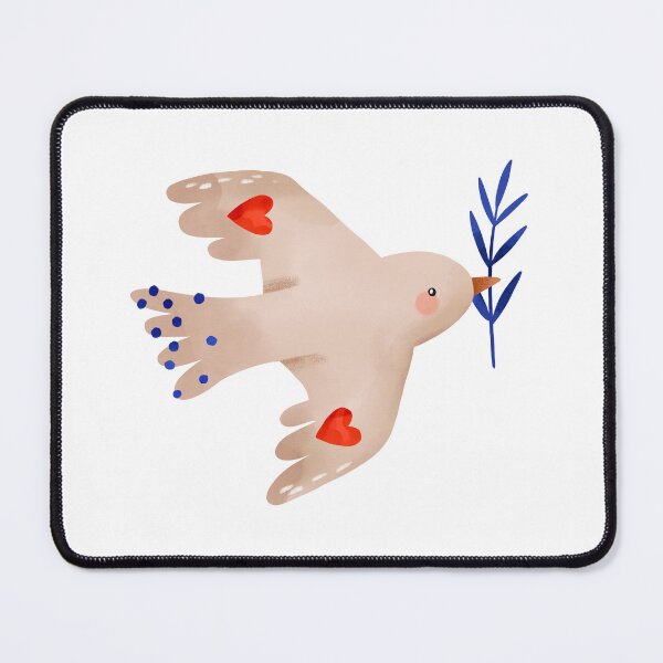 Item preview, beige peace dove with red hearts designed and sold by the-myro.