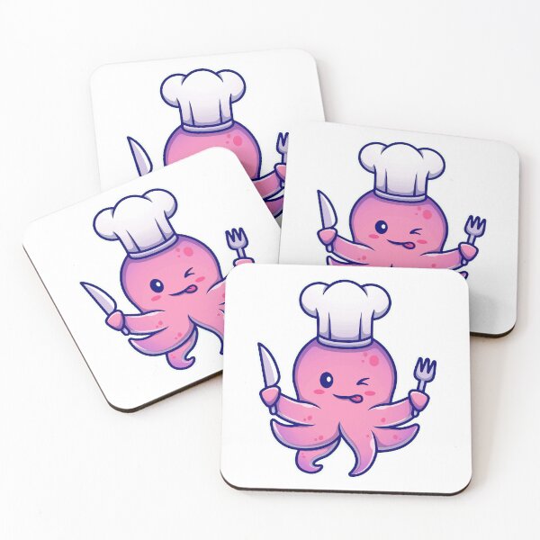 Item preview, Cute Octopus Chef Cooking Cartoon designed and sold by achristiaf.