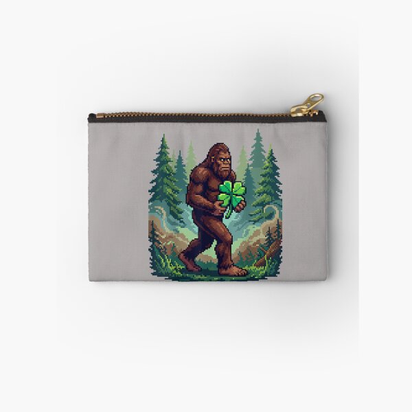 Item preview, St Patricks Day Bigfoot Sasquatch Shamrock Lucky Pixel Art designed and sold by mjohnson9.