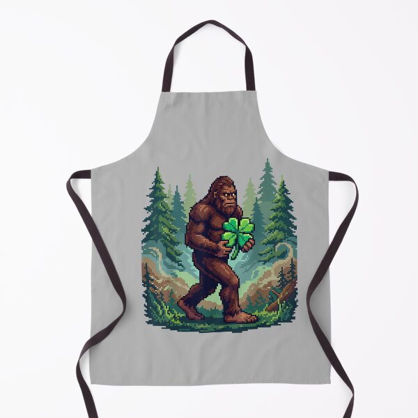 Item preview, St Patricks Day Bigfoot Sasquatch Shamrock Lucky Pixel Art designed and sold by mjohnson9.