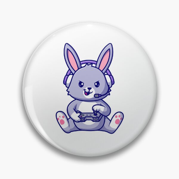 Item preview, Cute Gamer Bunny Playing Video Games Cartoon designed and sold by achristiaf.