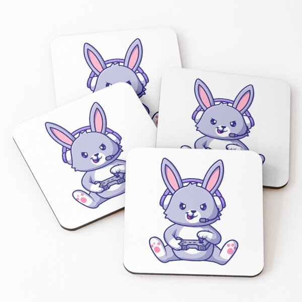 Item preview, Cute Gamer Bunny Playing Video Games Cartoon designed and sold by achristiaf.
