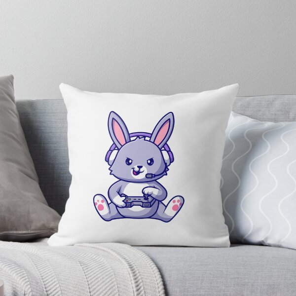 Item preview, Cute Gamer Bunny Playing Video Games Cartoon designed and sold by achristiaf.