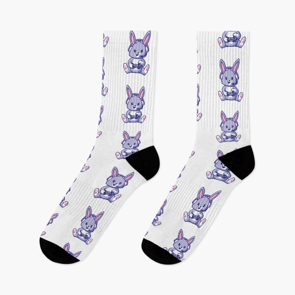 Item preview, Cute Gamer Bunny Playing Video Games Cartoon designed and sold by achristiaf.