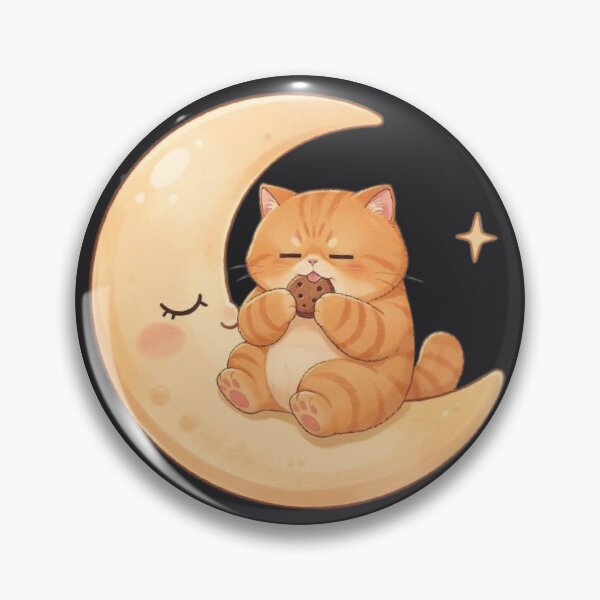 Item preview, Cozy Cookie Cat on Crescent Moon • designed and sold by Moody Vibes Studio.